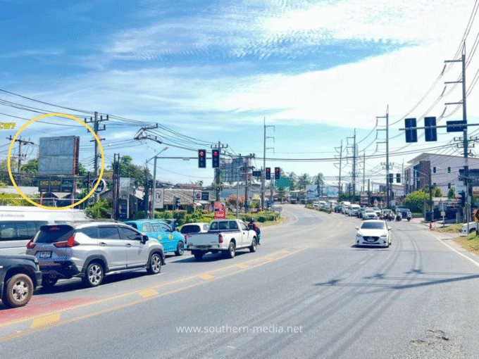 PKT-ฺCW7, ป้ายบิลบอร์ด, ถนนเจ้าฟ้าตะวันตก, วัดฉลอง, Chalong Temple, โรงเรียนบ้านฉลอง