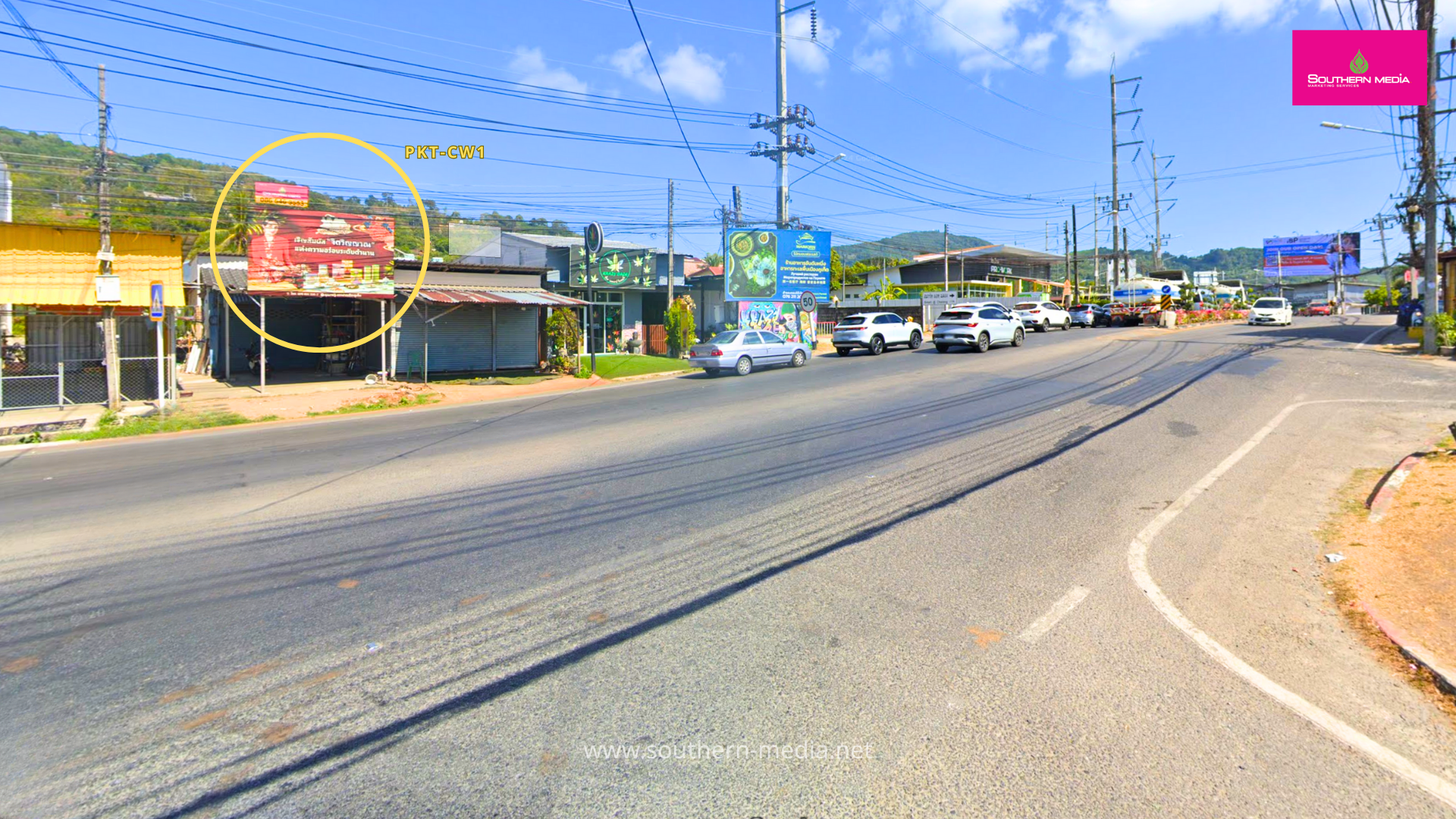 PKT-ฺCW1, ป้ายบิลบอร์ด, ถนนเจ้าฟ้าตะวันออก, road, ป้ายให้เช่า, Billboard, ไทวัสดุ, วัดฉลอง, Chalong, ตำบลฉลอง, Chalong Temple