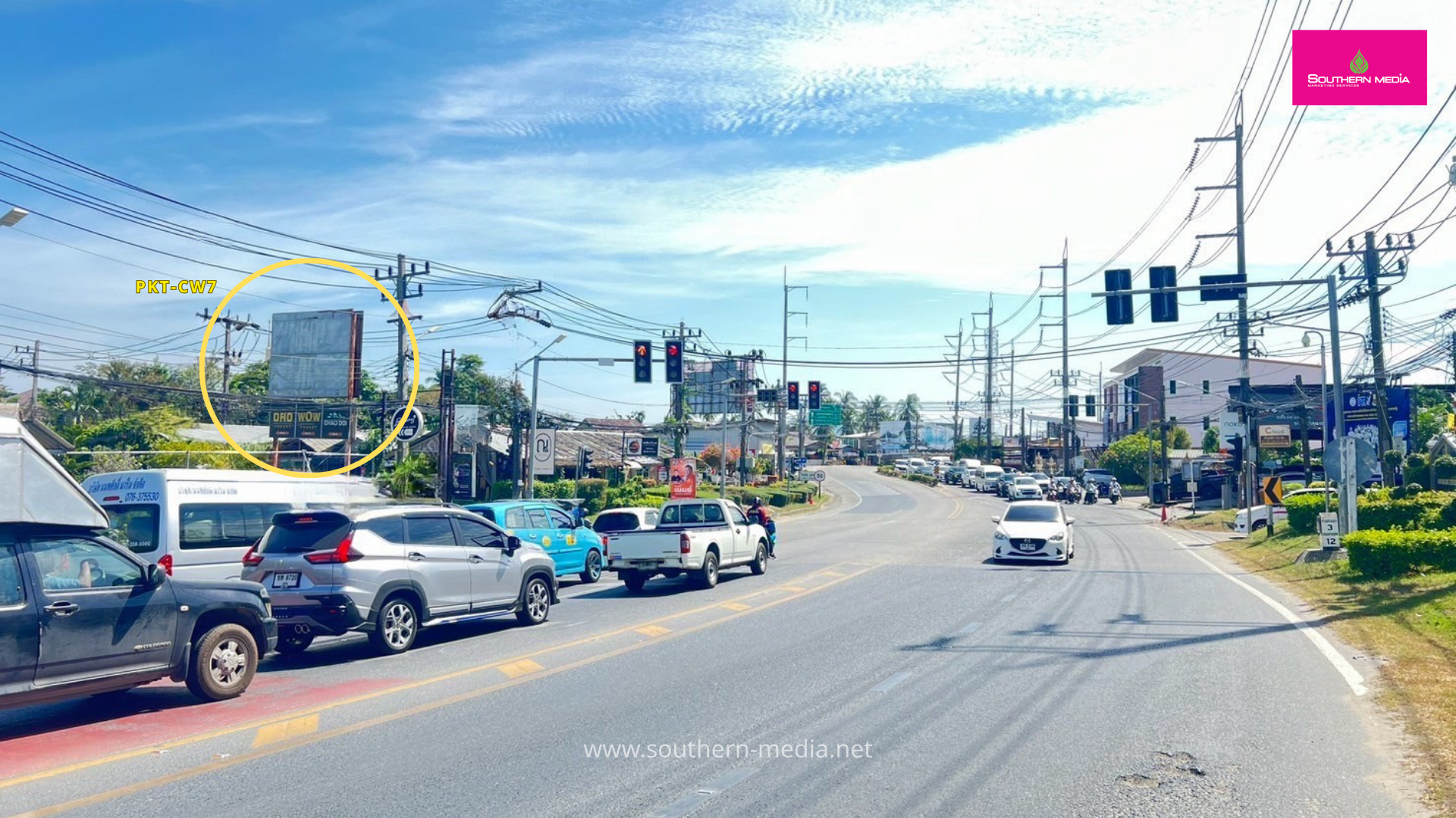 PKT-ฺCW7, ป้ายบิลบอร์ด, ถนนเจ้าฟ้าตะวันตก, วัดฉลอง, Chalong Temple, โรงเรียนบ้านฉลอง