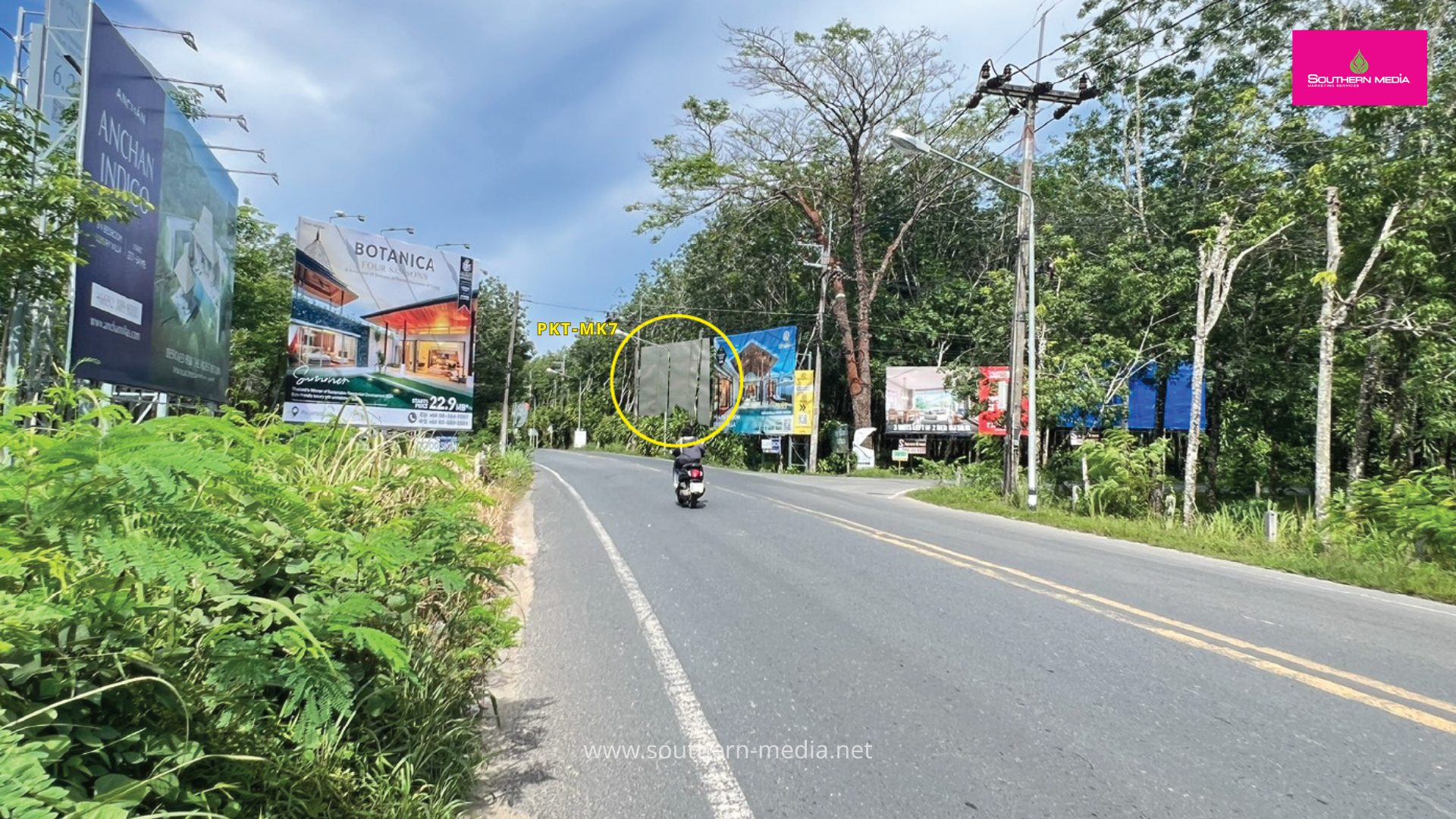 PKT-ฺMK7, ป้ายบิลบอร์ด, ป้ายให้เช่า, Billboard, ป้ายภูเก็ต, ป้ายว่าง, ไม้ขาว, สาคู, ในทอน, ในยาง, Yacht Haven, Mhaikao